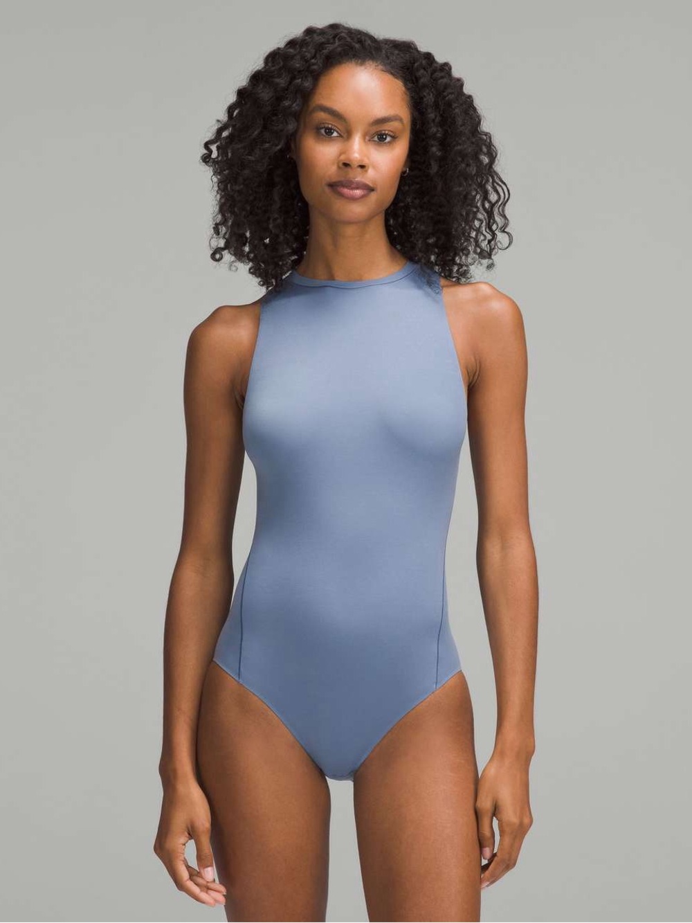 Lululemon Wundermost Nulu High-Neck sleeveless bodysuit in Oasis Blue